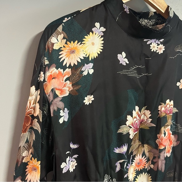 MOVING SALE! ZARA floral silk mini dress size Large new with tags - Picture 4 of 7